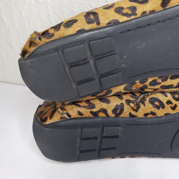 Clarks Dunbar Womens 9 Cruiser Pony Hair Slip-on Moccasin Loafers Leopard Print - Picture 14 of 16